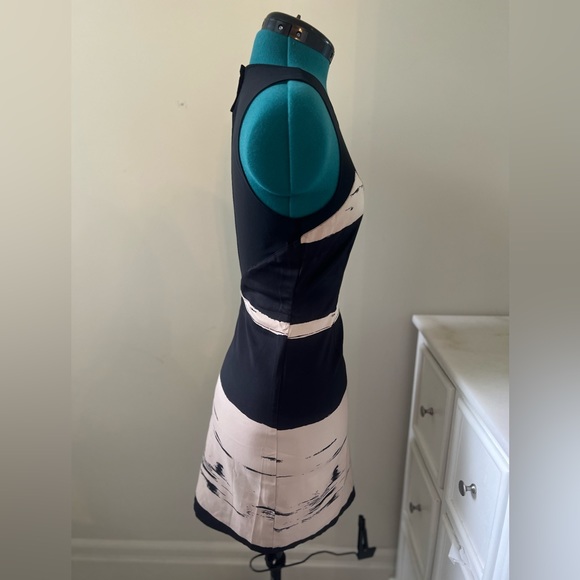 Yaya Nom De Plume Dress (Black and Nude Patterned, Mesh, XS) - Picture 2 of 3